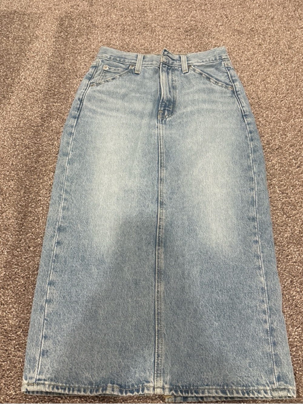 Levi's Light Blue Denim Midi Skirt